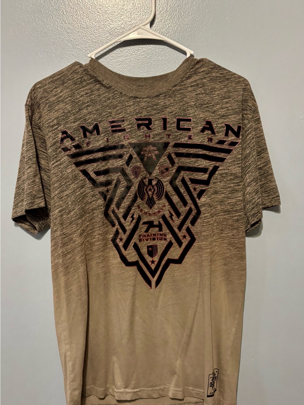 American Fighter Brown Ombre Graphic Short Sleeve Tee